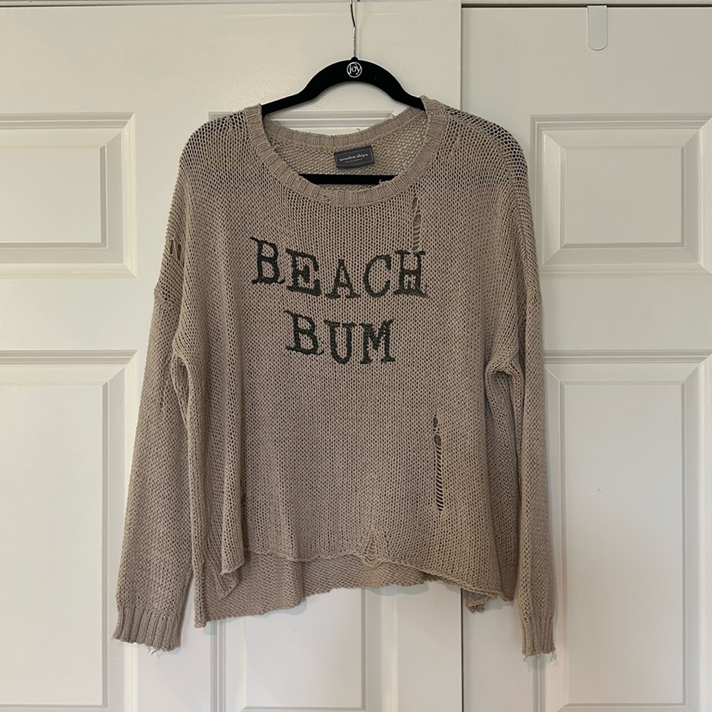 Wooden Ships oversized distressed beach sweater
